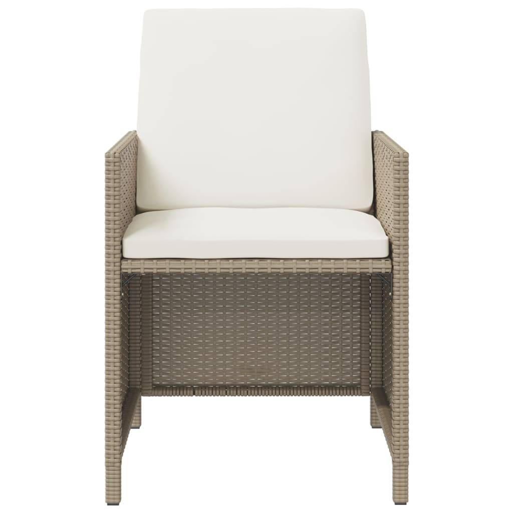 Maison Chic - Ensemble de 5 pcs table de jardin et chaises avec coussins - mobilier de jardin Poly rotin Beige-JU2827 - Image 5