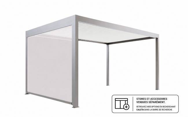 Pergola Bioclimatique Aluminium Autoportante Gris 4x3,5 Manuelle S ORIAL France - Image 4