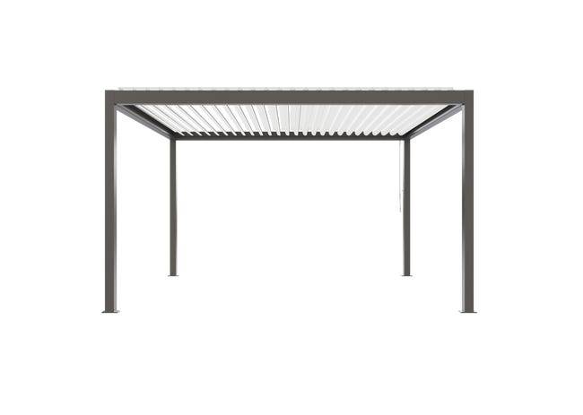 Pergola Bioclimatique Aluminium Autoportante Gris 4x3,5 Manuelle S ORIAL France - Image 8