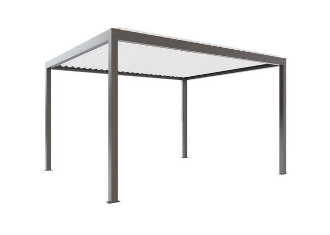 Pergola Bioclimatique Aluminium Autoportante Gris 4x3,5 Manuelle S ORIAL France - Image 9