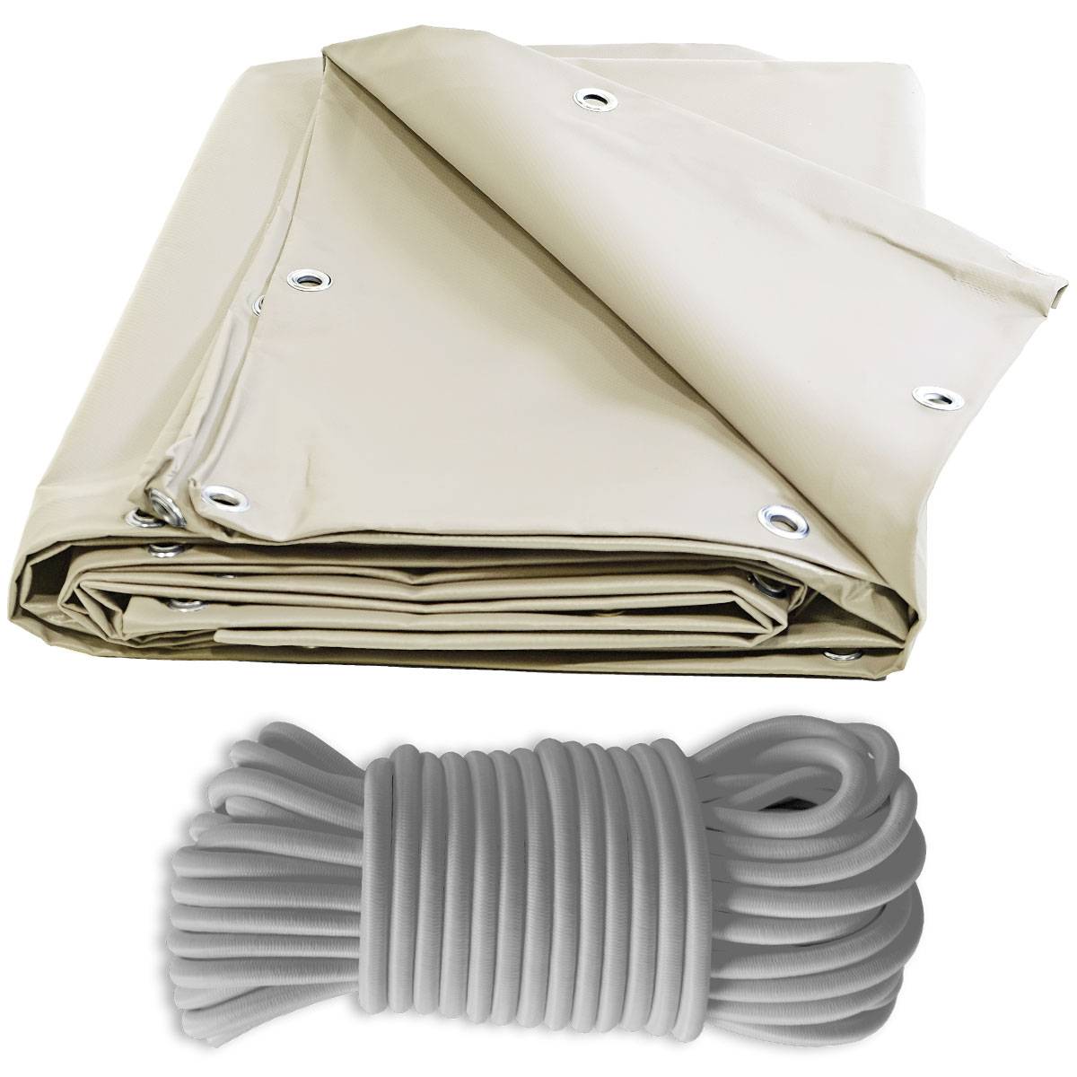 Pack Toile Pergola Ivoire 3x4 m + Sandow Gris 20m - Bâche Pergola prête à poser XP640PR Garantie 10 ans TECPLAST - Image 1
