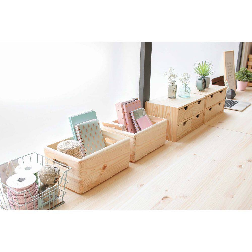 Caisse en bois de rangement 30 x 20 x 14 cm - Image 2