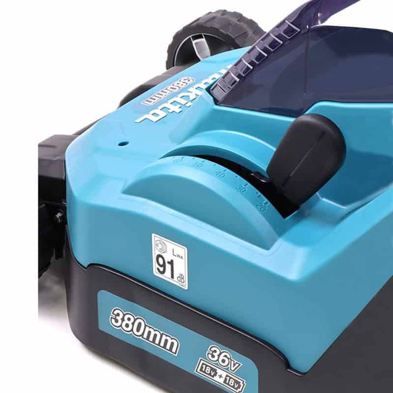 Tondeuse à gazon 36V(2x18V LXT) 900W - largeur de coupe 38 cm - MAKITA - avec 2 batteries 18V 4,0 Ah - chargeur double - DLM382CM2 - Image 4