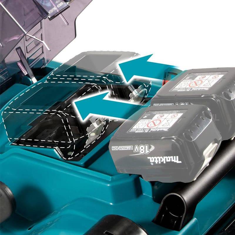 Tondeuse à gazon 36V(2x18V LXT) 900W - largeur de coupe 38 cm - MAKITA - avec 2 batteries 18V 4,0 Ah - chargeur double - DLM382CM2 - Image 3