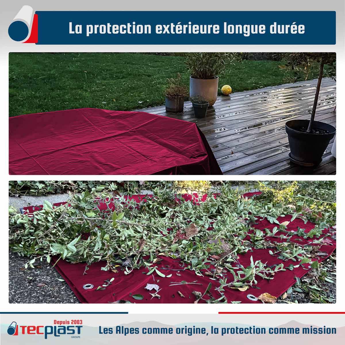 Bâche Jardin 3x5 m LP506JD Rouge Bordeaux - Garantie 5 ans - Bâche PVC étanche - Résistance Anti-UV TECPLAST - Image 2