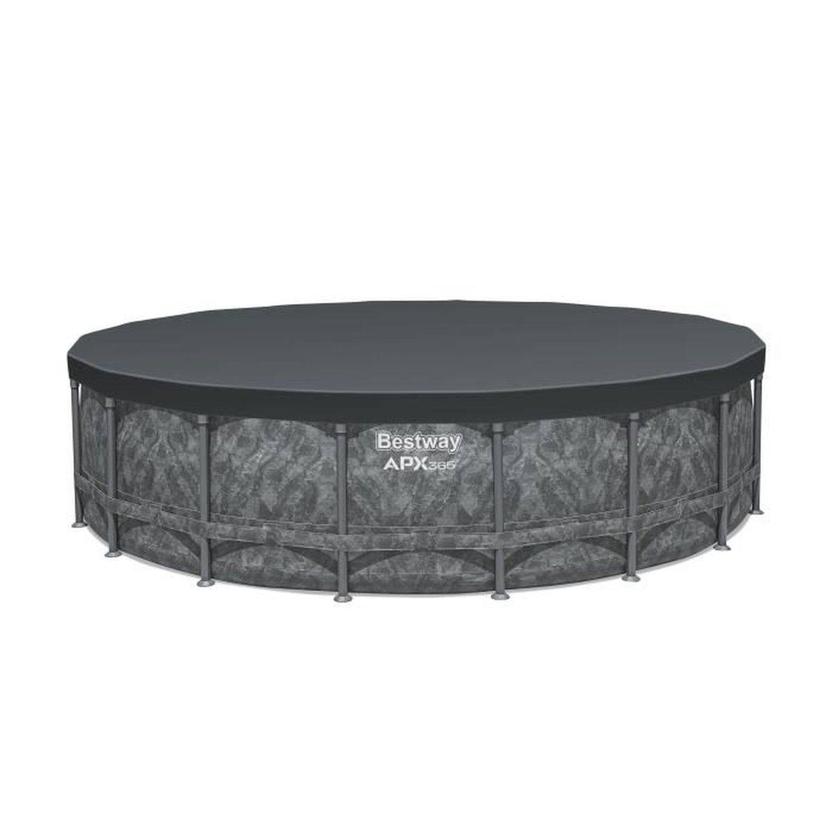 Bestway - Kit piscine hors sol tubulaire ronde APX 365, 5,49 x 1,32 m, filtre à sable, Polysphere, échelle, bâche - Bestway - Image 7