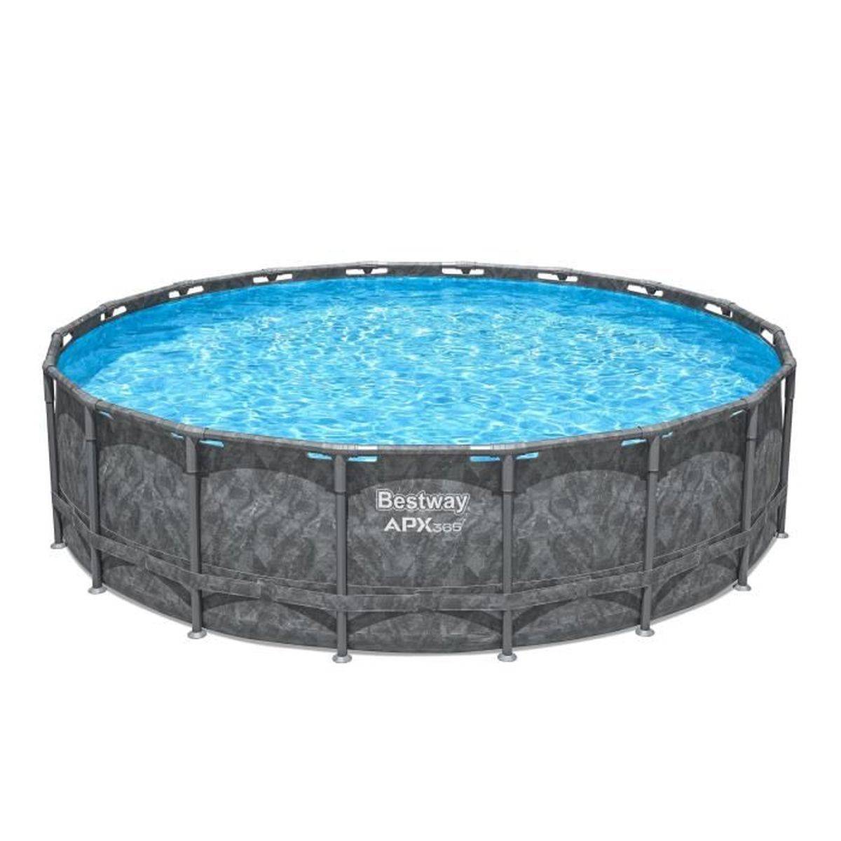 Bestway - Kit piscine hors sol tubulaire ronde APX 365, 5,49 x 1,32 m, filtre à sable, Polysphere, échelle, bâche - Bestway - Image 3