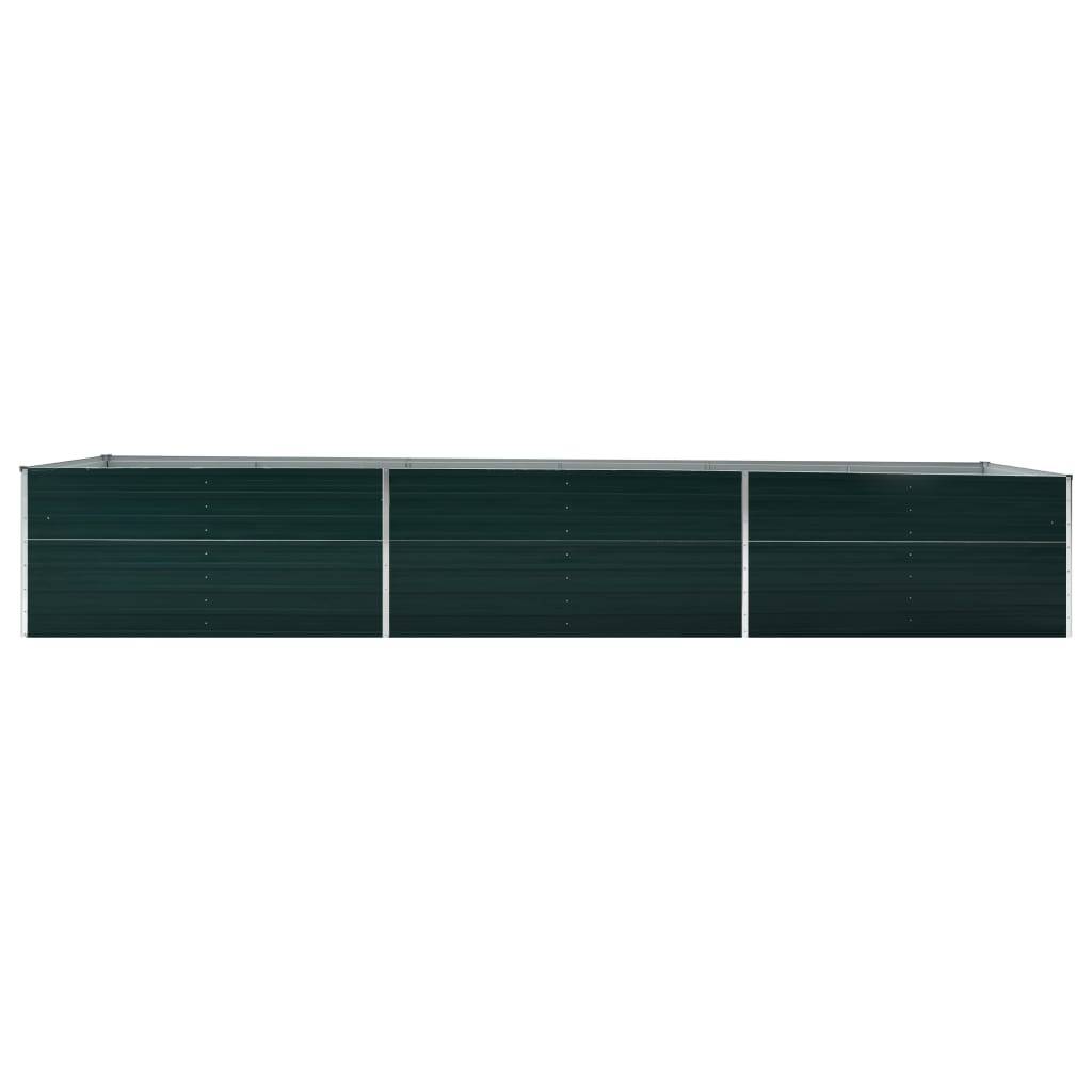 Jardinière lit surélevé plantes fleurs jardin acier galvanisé 480 x 80 x 45 cm vert - Image 2