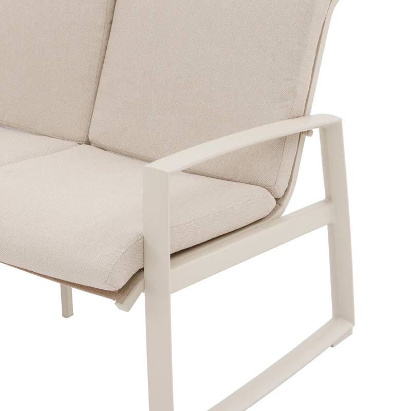 Hesperide - Salon de jardin "Boreane" lin & argile 5 places en aluminium texaline et polyester - Hespéride - Image 9