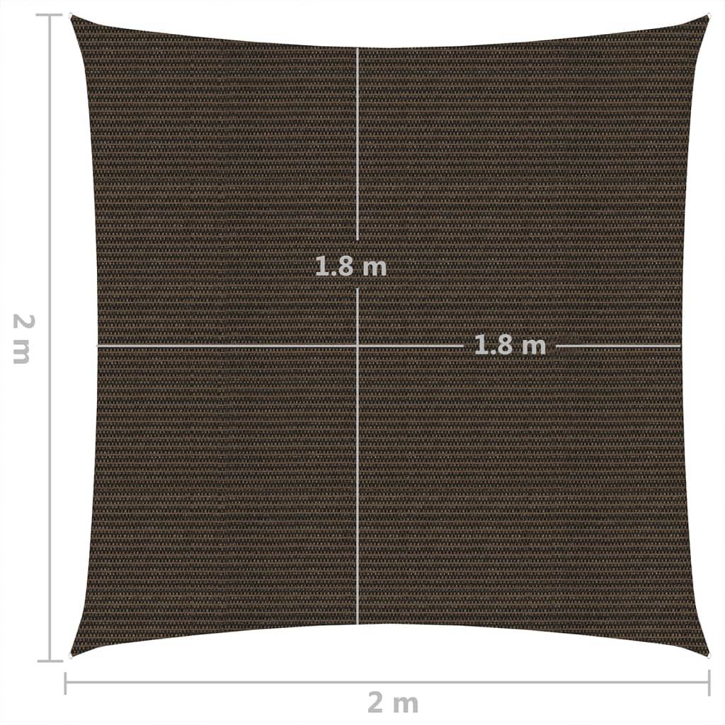Helloshop26 - Voile d'ombrage 160 g/m² 2 x 2 m PEHD marron - Image 6
