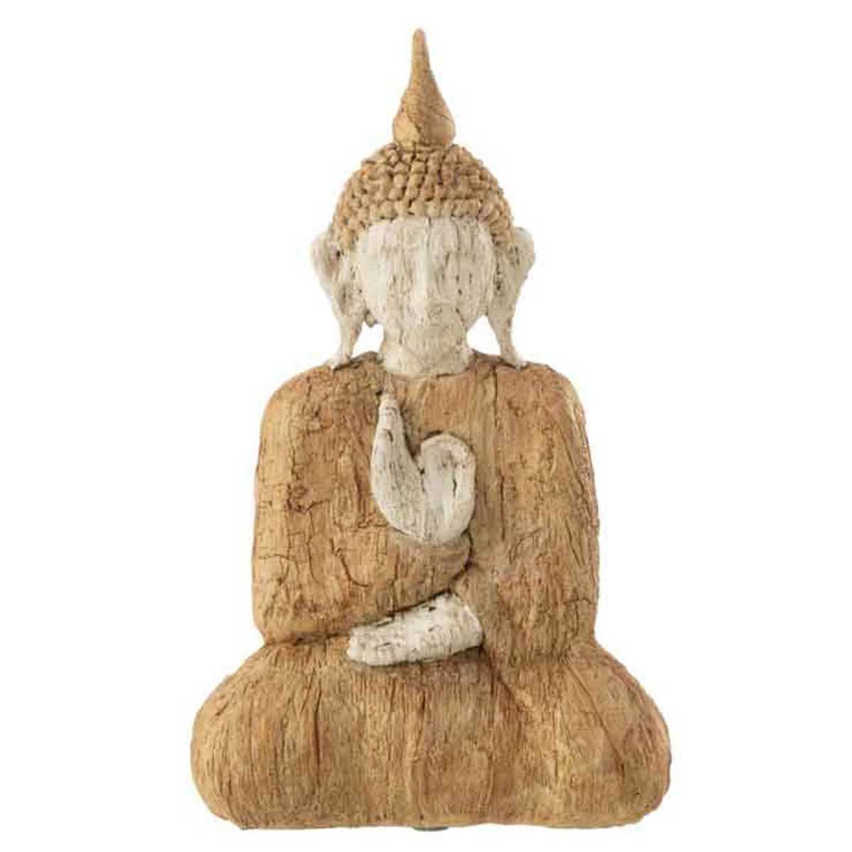 Statuette Déco "Bouddha Assis" 26cm Beige