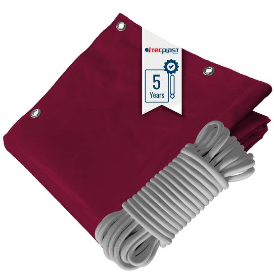 Pack Toile Pergola Rouge Bordeaux 3x4 m + Sandow Gris 20m - Bâche Pergola prête à poser LP506PR Garantie 5 ans TECPLAST - Image 1