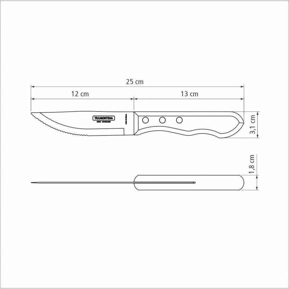 Couteaux à steak Jumbo en inox et bois (Lot de 4) - Image 3
