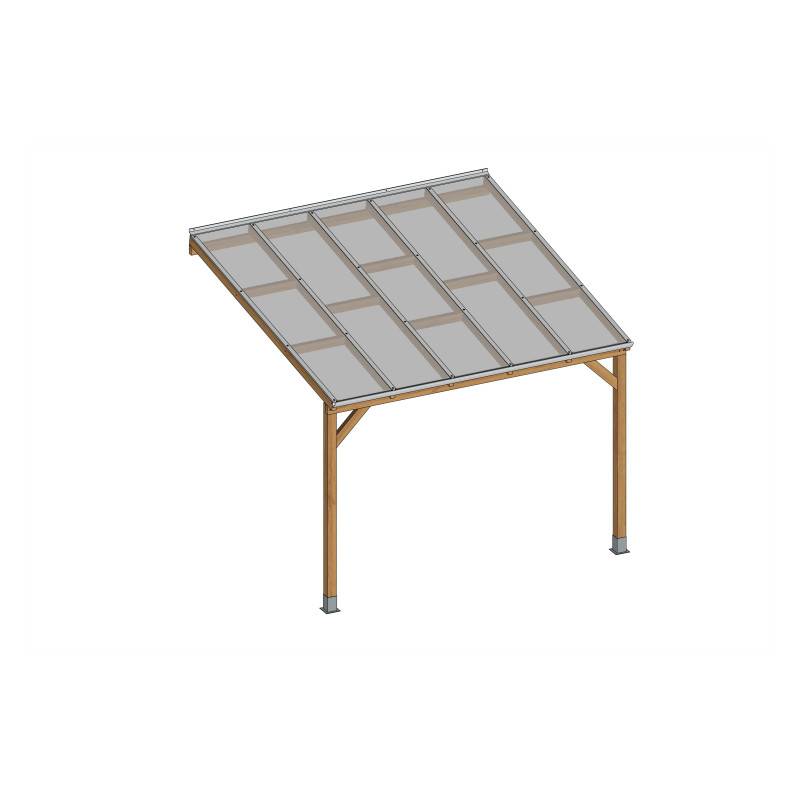 Chalet et jardin - Toit Couv'terrasse bois 3x3m - avec toit - Image 2