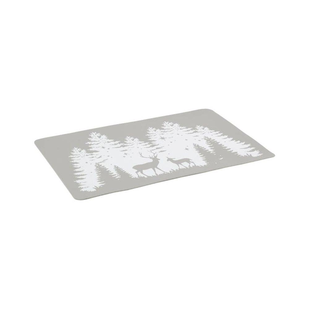 Aubry Gaspard - Sets de table rectangulaires en vinyle gris Cerf (lot de 6) - Image 4
