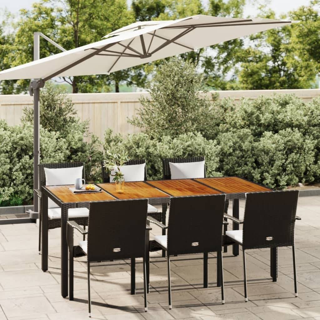Vidaxl - Ensemble à manger de jardin coussins 7pcs Noir Résine tressée vidaXL 3184991 - Image 1