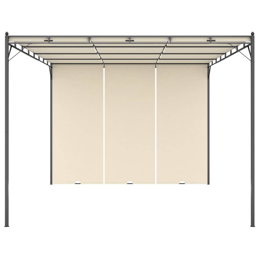 ComfortXL - Tonnelle de Jardin Acier avec Paroi Latérale Protection Soleil pour Extérieur Crème 4x3 m – ComfortXL Outdoor Living - Image 2