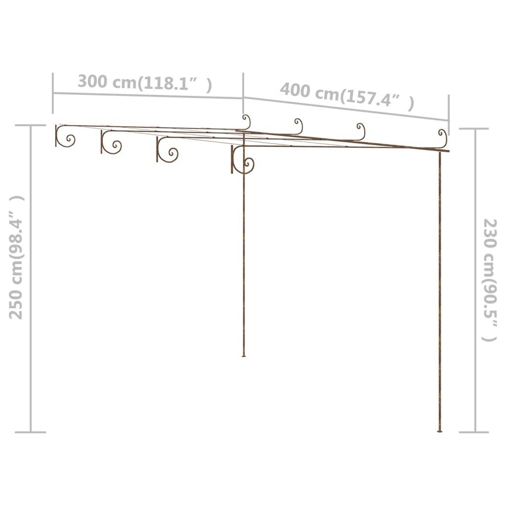 ComfortXL - Pergola de Jardin Fer Forgé Ornementale Tonnelle Rosiers Terrasse 4x3m Brun - ComfortXL Outdoor Living - Image 7