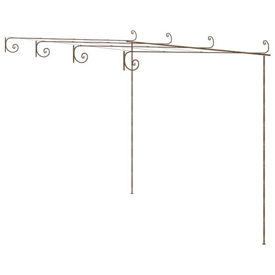 ComfortXL - Pergola de Jardin Fer Forgé Ornementale Tonnelle Rosiers Terrasse 4x3m Brun - ComfortXL Outdoor Living - Image 2