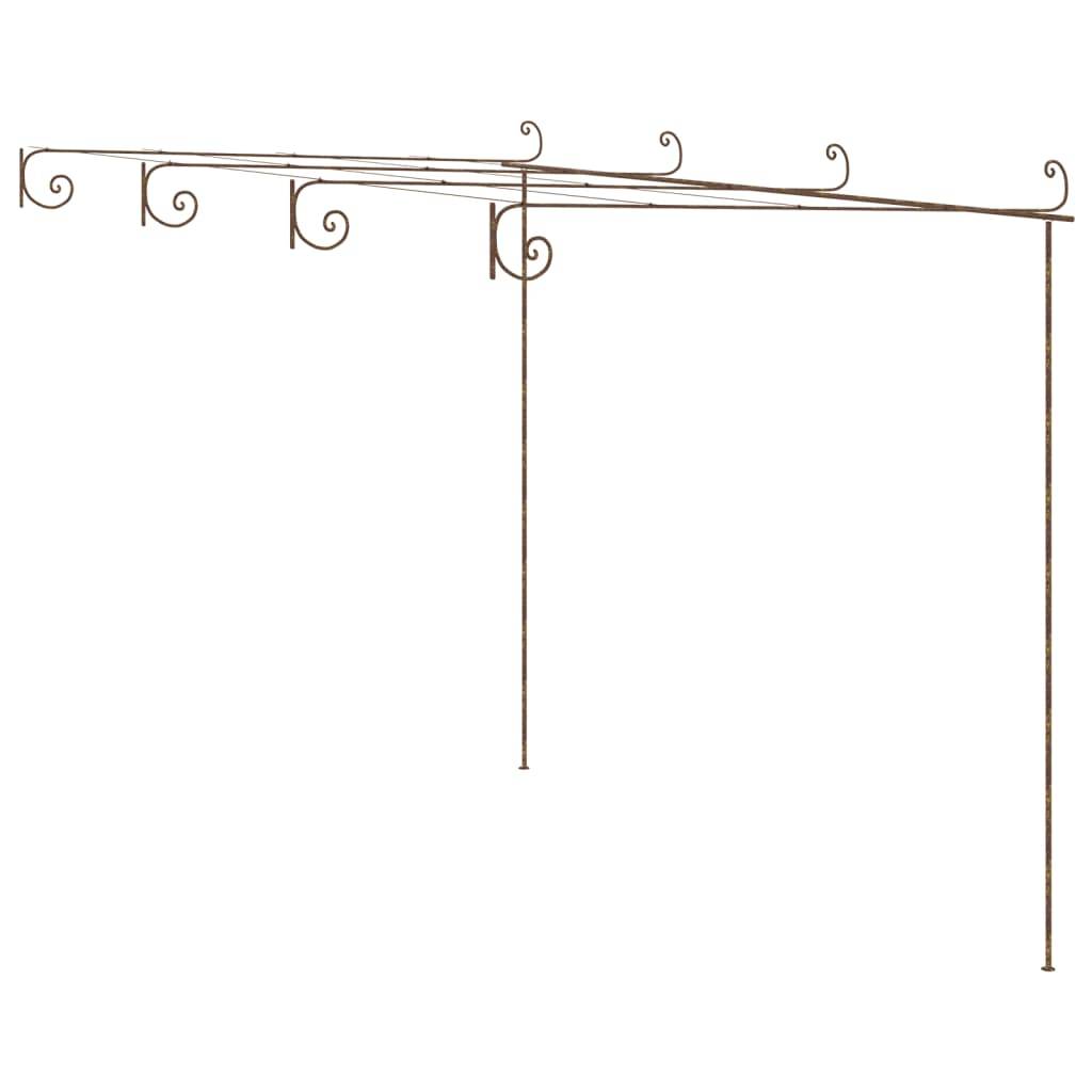 ComfortXL - Pergola de Jardin Fer Forgé Ornementale Tonnelle Rosiers Terrasse 4x3m Brun - ComfortXL Outdoor Living - Image 2