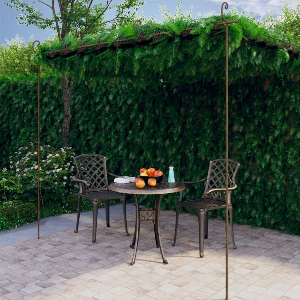 ComfortXL - Pergola de Jardin Fer Forgé Ornementale Tonnelle Rosiers Terrasse 4x3m Brun - ComfortXL Outdoor Living - Image 1