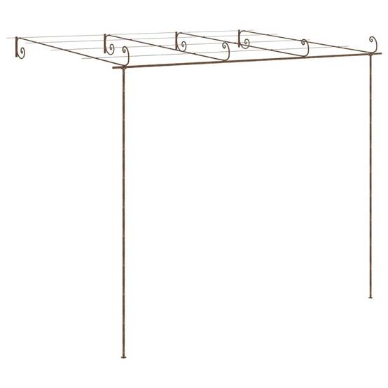 ComfortXL - Pergola de Jardin Fer Forgé Ornementale Tonnelle Rosiers Terrasse 4x3m Brun - ComfortXL Outdoor Living - Image 4