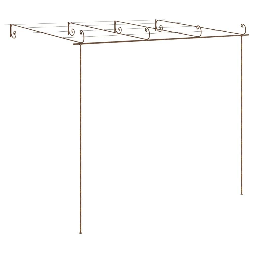 ComfortXL - Pergola de Jardin Fer Forgé Ornementale Tonnelle Rosiers Terrasse 4x3m Brun - ComfortXL Outdoor Living - Image 4