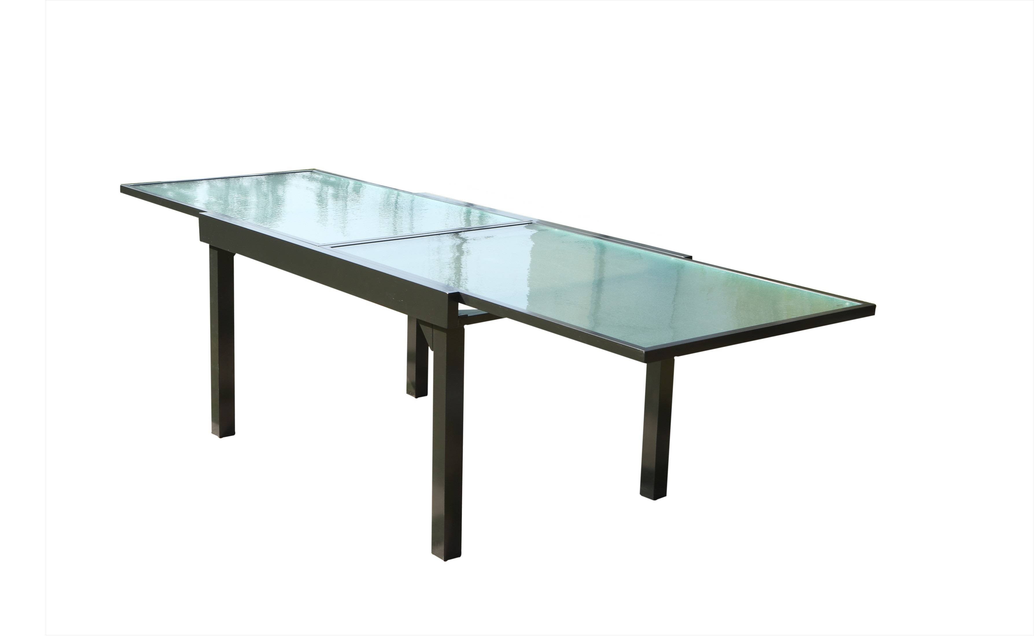 Table de jardin extensible en aluminium grise BRESCIA - Image 1