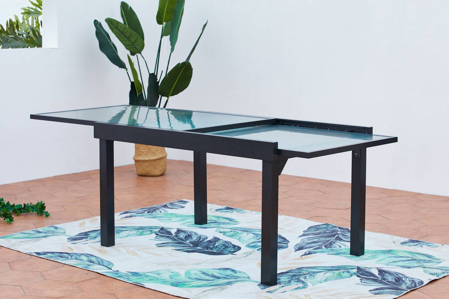 Table de jardin extensible en aluminium grise BRESCIA - Image 2