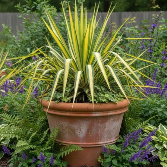Yucca filamenteux Color Guard à fleurs Blanche - feuillage Persistant - Pot de 3L - 20/40 cm- hauteur à maturité De 0,50 m à 1,00 m - Image 4