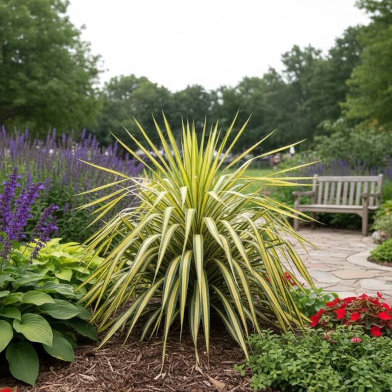 Yucca filamenteux Color Guard à fleurs Blanche - feuillage Persistant - Pot de 3L - 20/40 cm-  hauteur à maturité De 0,50 m à 1,00 m - Image 3