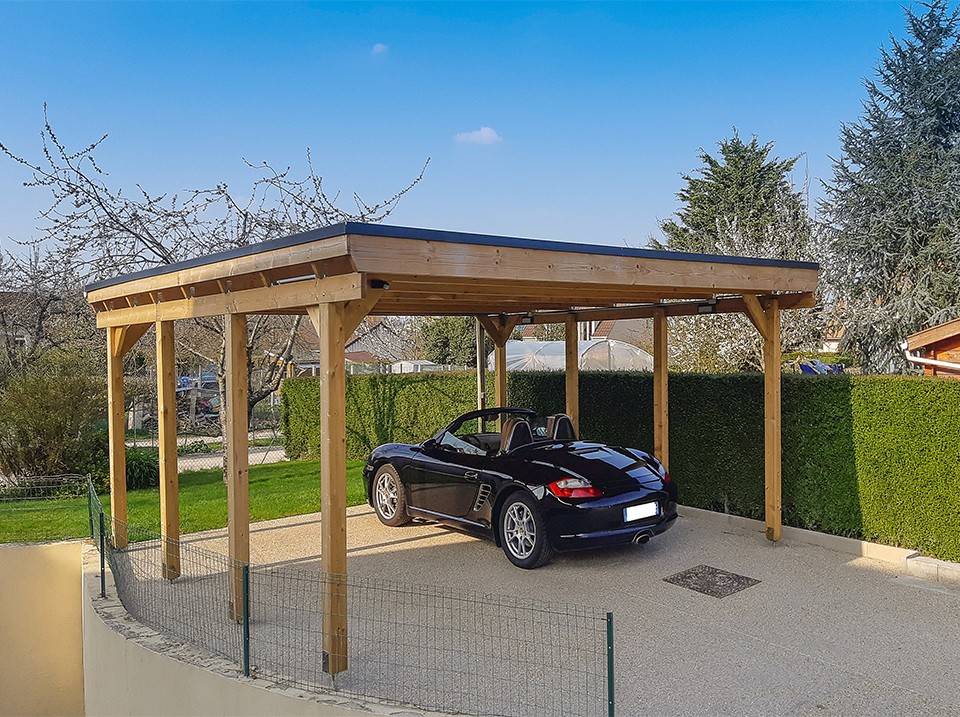 Carport Bois 2 Voitures 558x555cm - Image 6