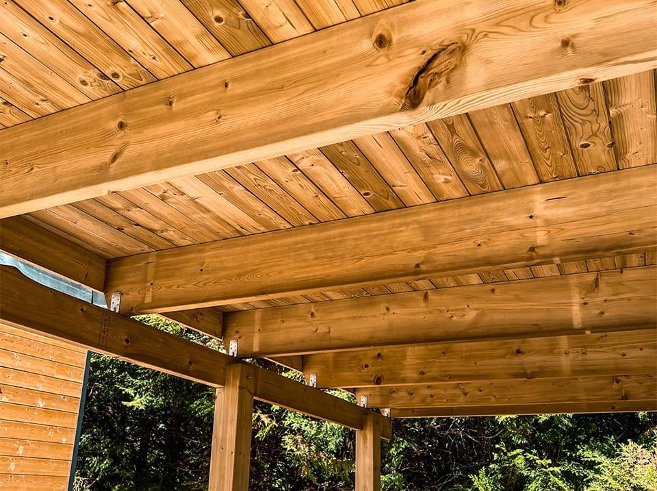 Carport Bois 2 Voitures 558x555cm - Image 10