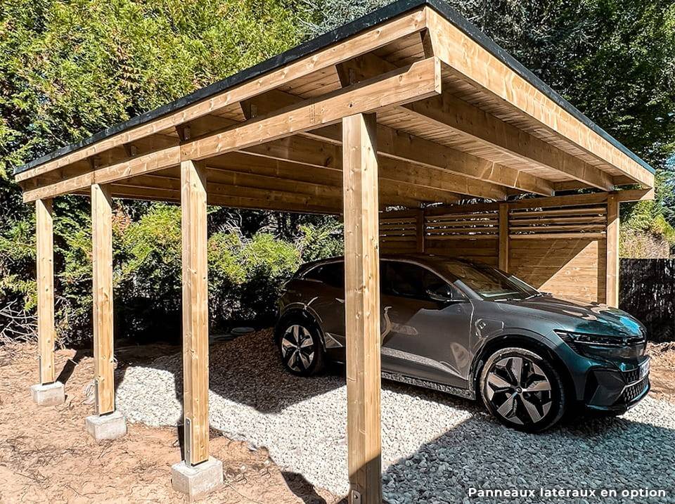 Carport Bois 2 Voitures 558x555cm - Image 7