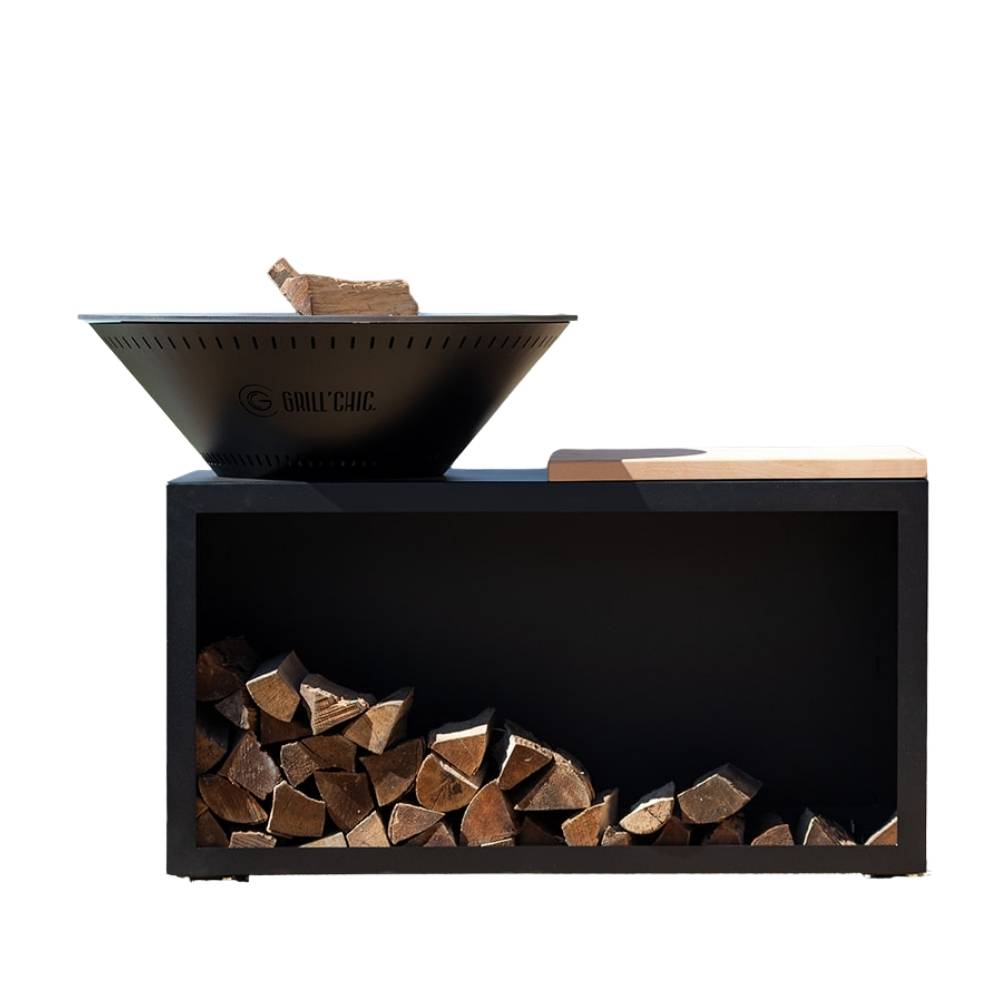 Brasero Traditionnel Acier 103 Noir Double Cuve - GRILL CHIC - Image 1