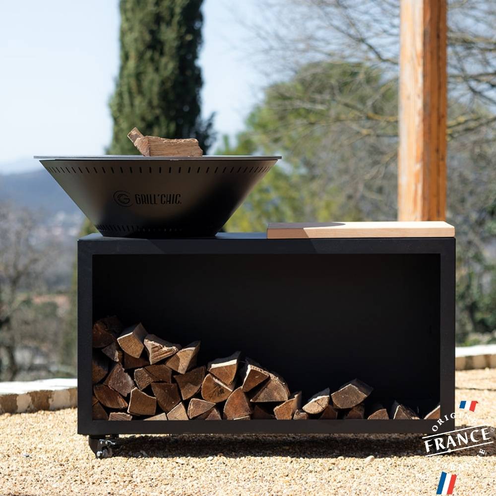 Brasero Traditionnel Acier 103 Noir Double Cuve - GRILL CHIC - Image 2