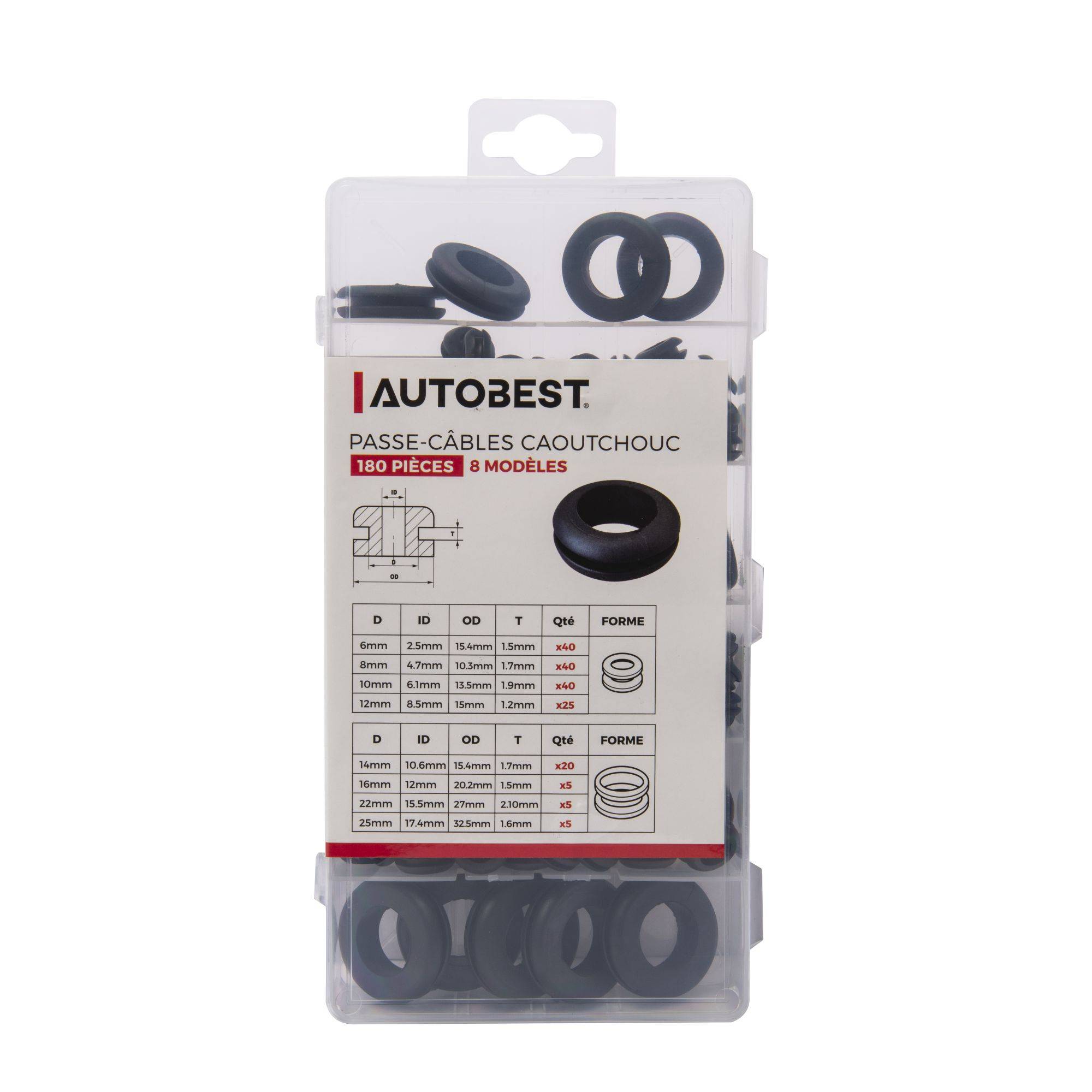 Coffret passe-câble souples de Ø 6,30 à 24,4 mm 180 pcs - Image 5