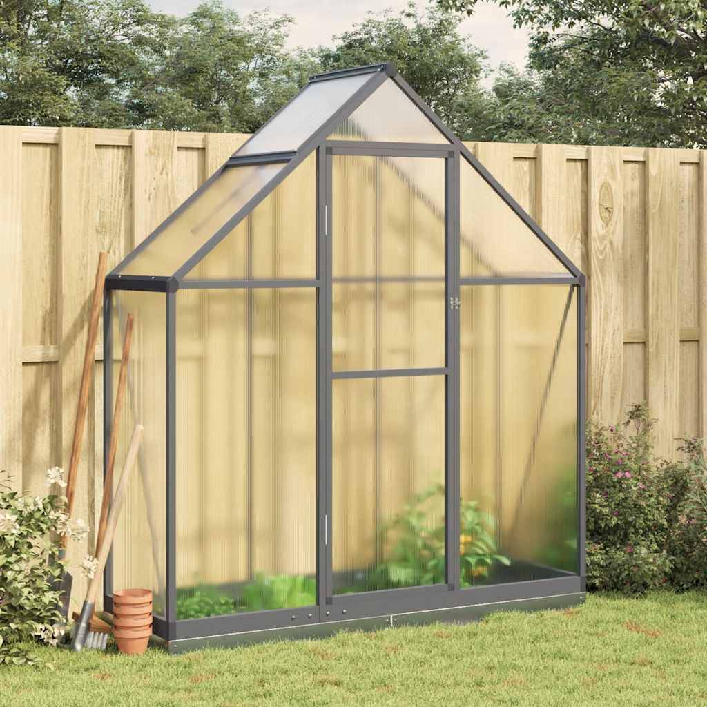 Serre de jardin 0.98m² - Serre de culture avec cadre de base anthracite 169x58x202 cm aluminium MAISON CHIC - Image 2