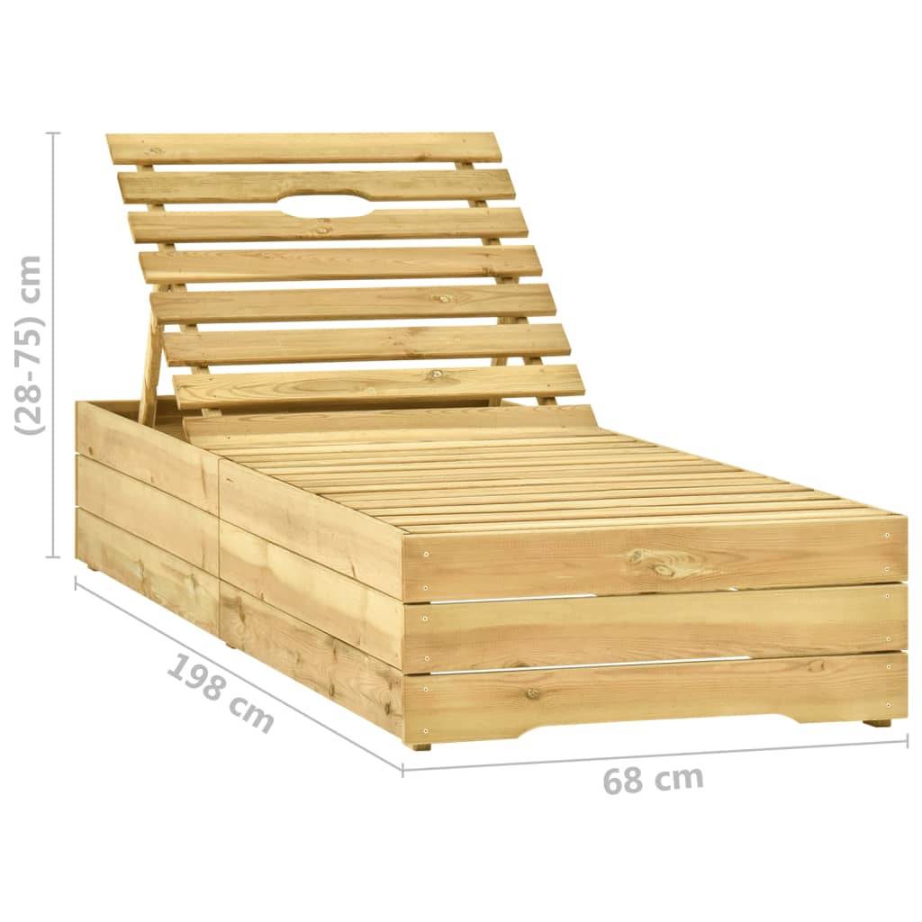 Maison Chic - Bain de soleil - transat Bois de pin imprégné de vert - Meuble Pro - Image 8