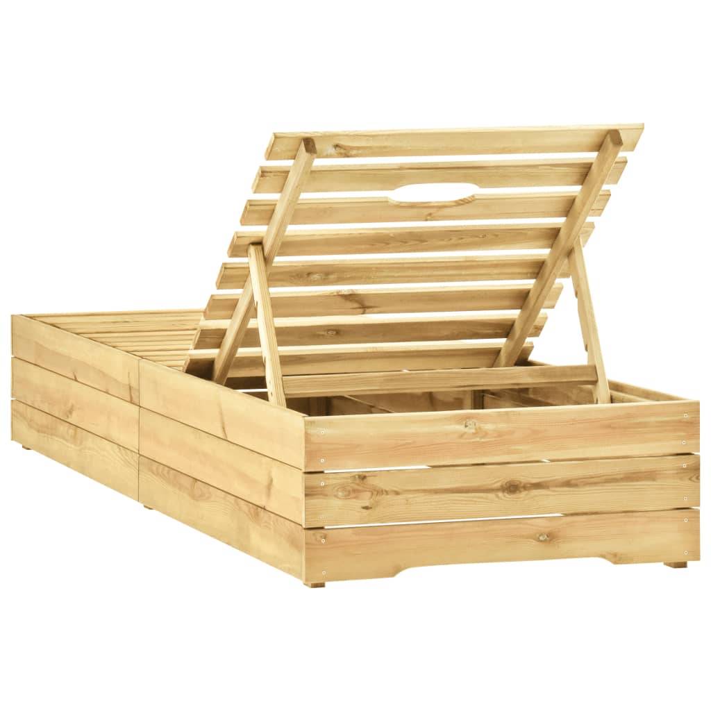 Maison Chic - Bain de soleil - transat Bois de pin imprégné de vert - Meuble Pro - Image 3