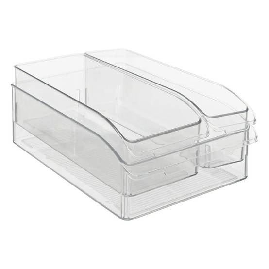 Lot de 3 Bacs de Rangement Frigo "Smart Fridge" 30cm Transparent - Image 1