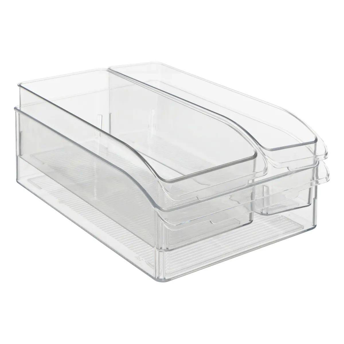 Lot de 3 Bacs de Rangement Frigo "Smart Fridge" 30cm Transparent - Image 1