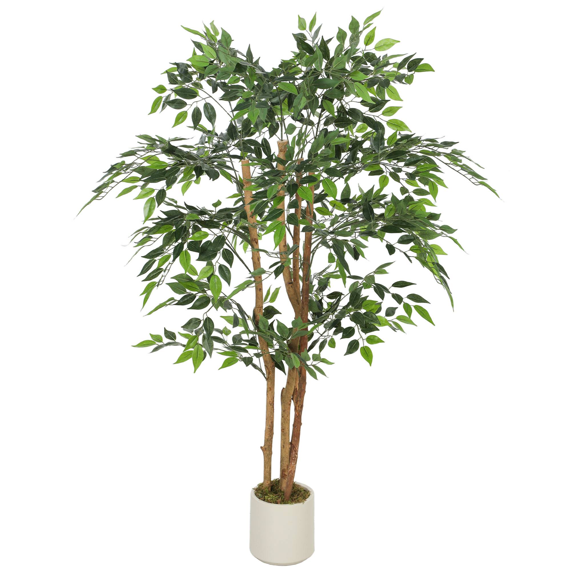 Sans Marque - Banyan artificiel, tronc massif, pot, pour salon, chambre, bureau, 65x65x150 cm, vert - Image 2