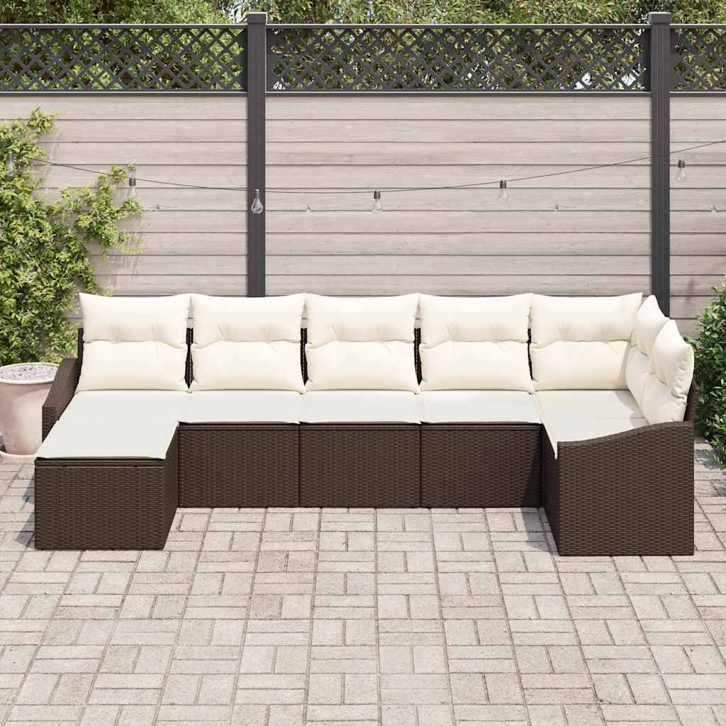ComfortXL - Ensemble Canapé Extérieur 7 Pièces Résine Tressée Marron et Crème avec Coffres de Rangement Pratiques – ComfortXL Outdoor Living - Image 3