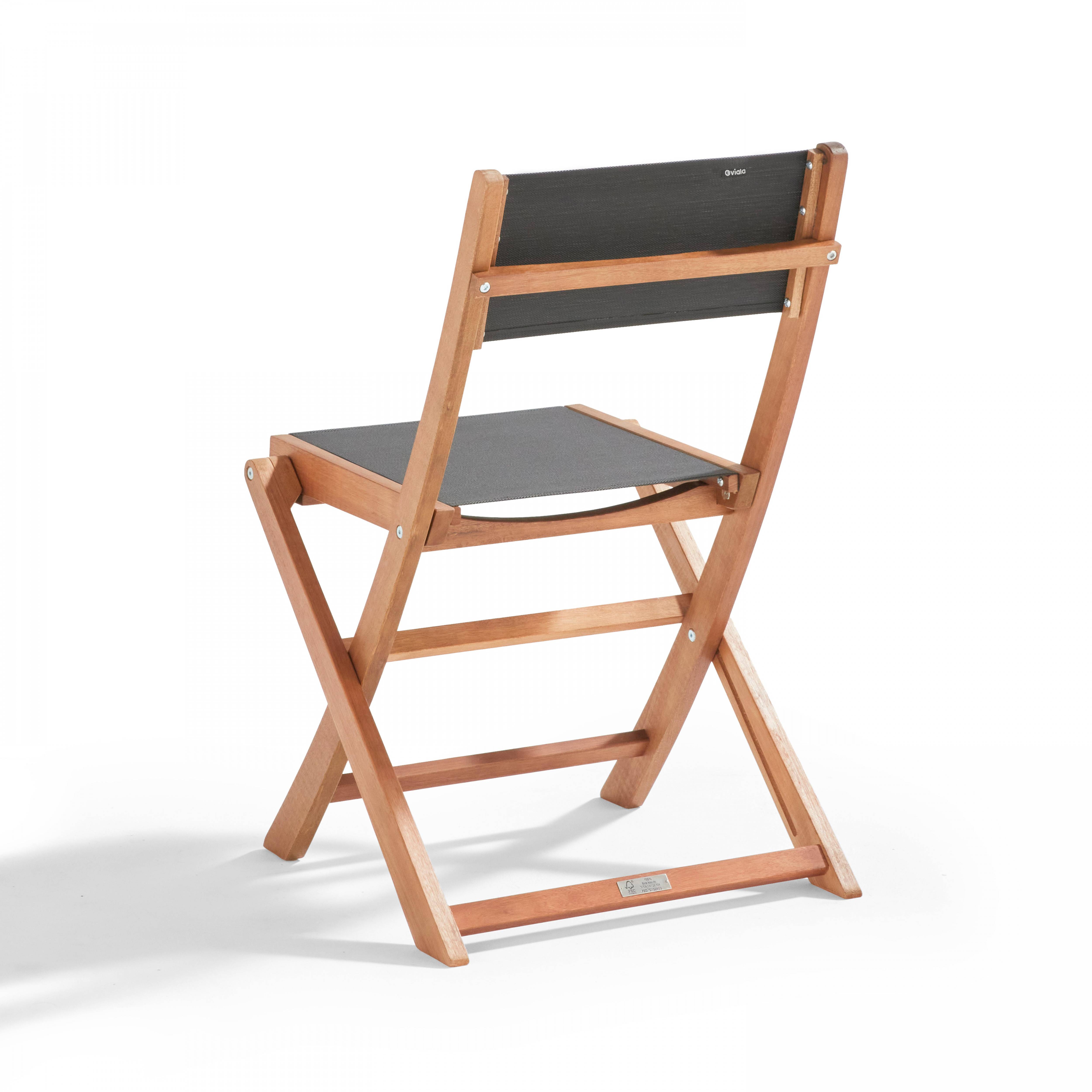 Oviala - Ensemble table carrée pliante et 2 chaises pliantes noir Sete - Oviala - Image 3