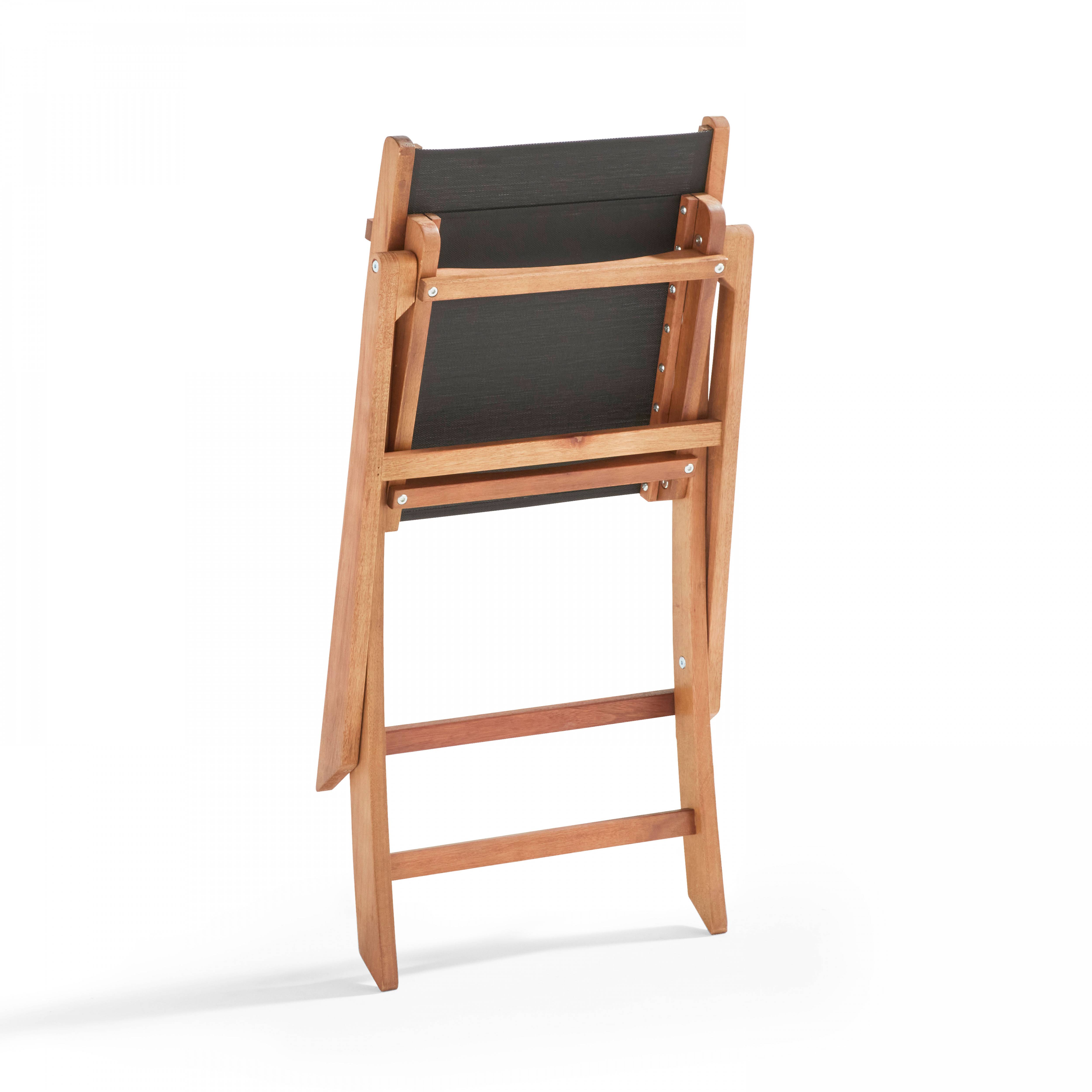 Oviala - Ensemble table carrée pliante et 2 chaises pliantes noir Sete - Oviala - Image 4