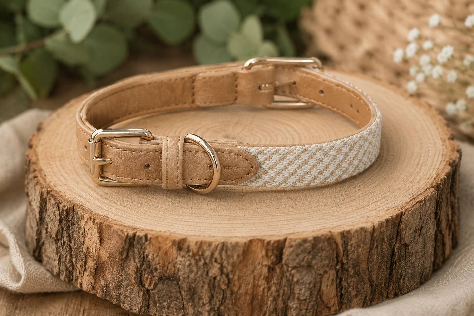 Eden - Chien Collier Lara Beige M 38-48cm 25mm - Image 4