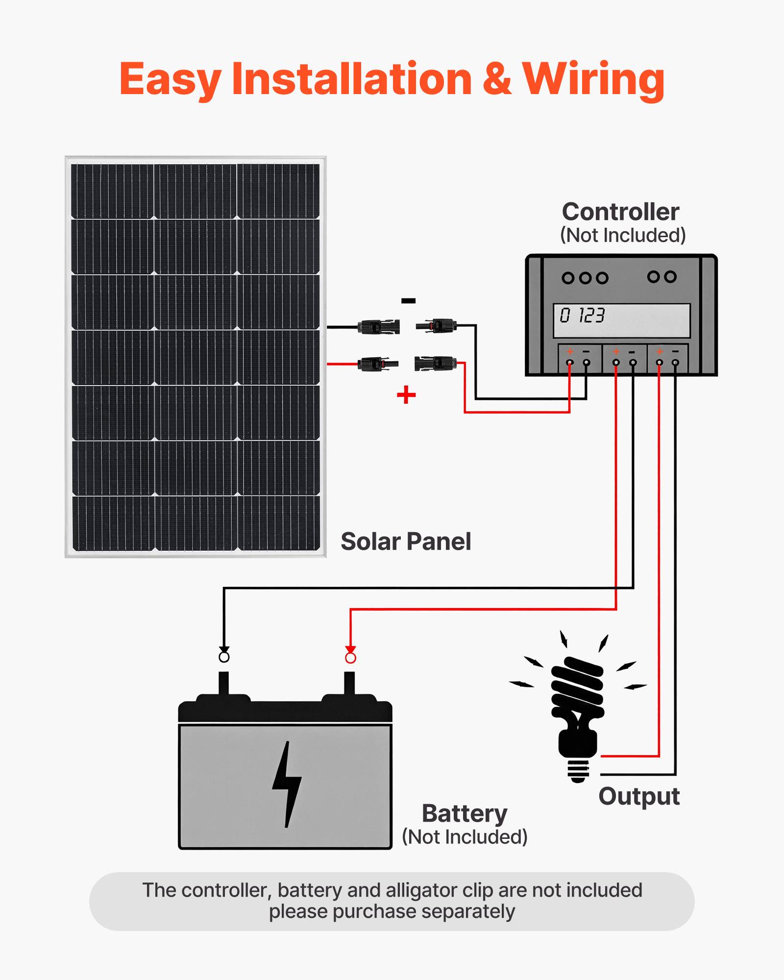 Vevor - VEVOR Panneau Solaire Monocristallin Module Photovoltaïque 100 W Lot de 4 23 % - Image 3