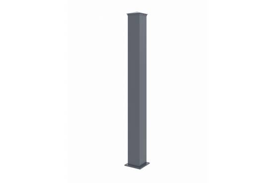 Casanoov Portail bois composite battant 3,5m ATHOS H.140cm gris anthracite avec cadre aluminium + 2 poteaux EIFEL aluminium 15x15cm - Image 4
