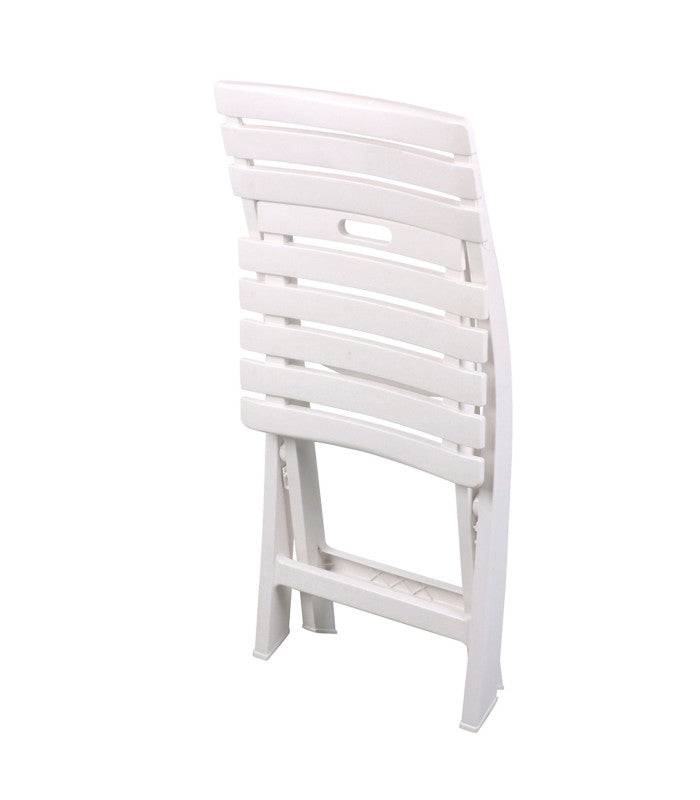 Importdistrib - Chaise De Jardin Pliable En Plastique Blanc 41.5x40x79cm IMPORTDISTRIB - Image 3